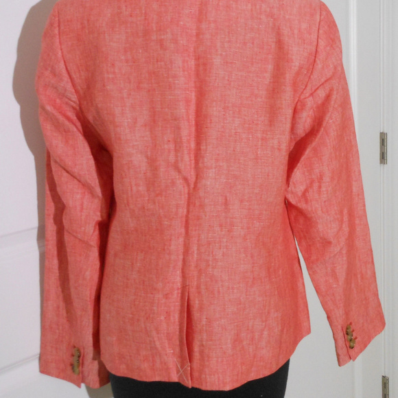 TALBOTS Cross-Dyed Linen Blazer NWT CORAL Jacket - Picture 5 of 6